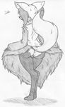  butt delphox digitigrade dress dress_lift ear_tuft female fluffy fur nintendo panties pok&#233;mon pok&eacute;mon solo tuft underwear video_games wide_hips x-cross 