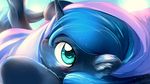  bakki blanket blue_eyes blue_hair equine female friendship_is_magic hair horn horse looking_at_viewer looking_back lying mammal my_little_pony pony princess_luna_(mlp) solo sparkles winged_unicorn wings 