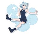  animal_ears bad_id bad_pixiv_id blue_eyes blue_hair blush boots cat_ears dress looking_at_viewer nanami_ao sleeveless solo ume_(plumblossom) yozakura_quartet 