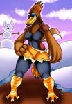  anthrofied anthroified avian bird dodo female hi_res outside popesslodovica sly_cooper sly_cooper_(series) snow snowman solo talons 