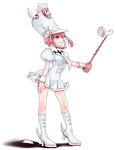  angpix baton boots dress hat highres jakuzure_nonon kill_la_kill pink_eyes pink_hair puffy_short_sleeves puffy_sleeves shako_cap shoes short_sleeves sidelocks solo uniform winged_hat winged_shoes wings 