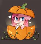  blue_eyes chibi equine female feral friendship_is_magic hair horse knife lifeloser mammal my_little_pony pink_hair pinkamena_(mlp) pinkie_pie_(mlp) pony pumpkin solo tongue tongue_out 