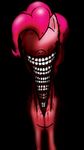  black_background blood equine evil_grin female feral friendship_is_magic fur grotesque hair horror horse long_hair mammal my_little_pony nightmare_fuel open_mouth pink_fur pink_hair pinkie_pie_(mlp) plain_background pony smile solo standing teeth what 