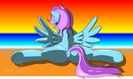  beach blue_fur butt dekomaru equine female feral friendship_is_magic fur grey_eyes gumbolt hair hooves horse looking_at_viewer looking_back mammal my_little_pony open_mouth original_character outside pegasus pony pussy raised_tail sea seaside sitting solo spread_legs spreading text thehotroom two_tone_hair water wet_hair wings 