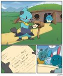  comic dewott lagomorph mammal mustelid mystery_dungeon nintendo otter pok&#233;mon pok&eacute;mon rabbit ukkappa video_games 