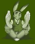  5_toes button clothing green_background hair hindpaw lagomorph mammal paws plain_background rabbit simple_background socks soles solo thecruelseasons toes 