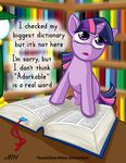  bookmark cute english_text equine female feral friendship_is_magic fur hair horn horse long_hair mammal multi-colored_hair my_little_pony open_mouth pony purple_eyes purple_hair solo texasuberalles text twilight_sparkle_(mlp) unicorn 