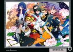  5girls anchor animal_ears animal_print artist_name black_hair blonde_hair blue_eyes blue_hair bow brown_hair capelet cloud dowsing_rod dress flower green_eyes grey_hair hair_flower hair_ornament hat highres hijiri_byakuren hishaku hood hoop jewelry kumoi_ichirin long_hair long_sleeves looking_at_another looking_at_viewer lotus mouse mouse_ears mouse_tail multicolored_hair multiple_girls murasa_minamitsu nanto_hanamaru nazrin necklace one_eye_closed open_mouth pants pendant pouring profile puffy_sleeves purple_hair red_eyes sailor sailor_hat scan shawl shirt short_hair short_sleeves smile sorcerer's_sutra_scroll tail thighhighs tiger_print toramaru_shou touhou two-tone_hair undefined_fantastic_object unzan water white_legwear white_shirt wide_sleeves 