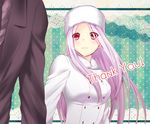  1girl coat emiya_kiritsugu fate/zero fate_(series) fur_hat hat irisviel_von_einzbern itou_(itsuko) long_hair red_eyes white_hair 