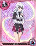  artist_request bishop_(chess) blush breast_suppress breasts card_(medium) character_name chess_piece grey_hair hanakai_momo high_school_dxd kuoh_academy_school_uniform large_breasts long_hair non-web_source official_art school_uniform silver_hair solo trading_card wavy_hair 