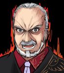  808 angry bad_id bad_pixiv_id beard cape facial_hair grey_hair looking_at_viewer male_focus necktie open_mouth solo umineko_no_naku_koro_ni ushiromiya_kinzou 