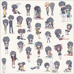  1boy 3girls :3 ? bad_id bad_pixiv_id bag bags_under_eyes barefoot black_eyes black_hair blazer blonde_hair blue_eyes blush book bookbag bow box braid brown_eyes bucket chair chibi child closed_eyes cup desk dress facing_away gakuran green_eyes hair_bobbles hair_bow hair_ornament hair_over_one_eye hairclip handbag hands_on_own_knees hat headphones highres indian_style jacket kanji kiss kuroki_tomoki kuroki_tomoko long_hair long_sleeves lying multiple_girls naruse_yuu necktie pantyhose pillow playing_games ponytail pouring print_legwear reading sandals satozaki_kiko school_uniform seiza serafuku shadow short_hair shorts sitting socks speech_bubble star star_print sweatdrop thought_bubble track_suit trembling twin_braids twintails usaco watashi_ga_motenai_no_wa_dou_kangaetemo_omaera_ga_warui! younger 