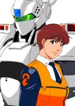  alphonse_(av-98_ingram) av-98_ingram brown_hair ganto izumi_noa kidou_keisatsu_patlabor looking_at_viewer mecha necktie police police_uniform science_fiction short_hair uniform vest 