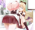  :d bed bedroom black_legwear blonde_hair blue_eyes couple curtains doll dress fingering french_kiss from_behind hair_bobbles hair_ornament hand_in_panties kamiki_uutarou kiss kneehighs lamp md5_mismatch mirakurun multiple_girls nanamori_school_uniform open_mouth panties pink_hair poster_(object) sailor_dress school_uniform serafuku sitting smile stereo stuffed_toy tongue toshinou_kyouko twintails underwear white_panties window yoshikawa_chinatsu yuri yuru_yuri |_| 