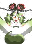 1girl angry animal_ears anus ass breasts chains choker claws corset eyebrows fangs furry gen&#039;ei_wo_kakeru_taiyou gen'ei_wo_kakeru_taiyou green_hair imminent_rape kurami large_breasts long_hair monster_girl nipples no_nose pussy red_eyes restrained ringed_eyes short_eyebrows tail tattoo thick_eyebrows tsukuyomi_luna 