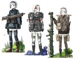  armor backpack bad_id bad_pixiv_id bag bazooka boots bug bullpup butterfly coh german grass gun hairband heterochromia insect load_bearing_equipment mars_expedition military military_uniform multiple_girls rifle short_hair skirt sniper_rifle soviet thighhighs uniform walther walther_wa_2000 weapon zettai_ryouiki 