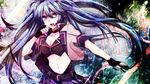  blue_eyes blue_hair choker fingerless_gloves gloves hatsune_miku long_hair manabu navel open_mouth solo twintails vocaloid 