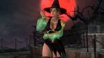  1girl 3d breasts dark_skin dead_or_alive dead_or_alive_5 earrings halloween jewelry large_breasts lisa_hamilton moon necklace night official_art short_hair solo tecmo witch 