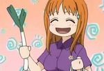  animated animated_gif bag bleach handbag inoue_orihime loituma long_hair lowres orange_hair solo spring_onion 