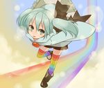  bad_id bad_pixiv_id blue_eyes blue_hair boots buttons emdo_(norabbit) hatsune_miku hood hoodie large_buttons long_sleeves multicolored multicolored_clothes multicolored_legwear rainbow rainbow_path reinbo_da_(vocaloid) solo striped striped_legwear thighhighs twintails vocaloid younger 