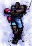  black_hair boxing_gloves dark_skin dark_skinned_male ikeno_daigo m_bison male_focus official_art shorts solo street_fighter street_fighter_iv_(series) 