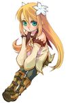  artist_request blue_eyes boots brown_hair flower hair_ornament knee_boots long_hair marta_lualdi tales_of_(series) tales_of_symphonia tales_of_symphonia_knight_of_ratatosk 