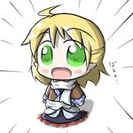  aoblue blonde_hair chibi green_eyes half_updo mizuhashi_parsee scarf solo touhou translated 