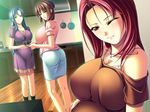  3girls artist_request breasts brown_hair character_request dress huge_breasts ichikawa_noa multiple_girls pink_hair pregnant renjou_mirai rose_crown sailor_fuku_shinryou_tsumaka shibazaki_kyouka skirt smile soeda_izumi source_request wink 