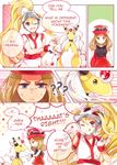  ;q ampharos bicycle_helmet blue_eyes brown_hair comic eyewear_on_head fingerless_gloves gen_2_pokemon gloves hat helmet koruni_(pokemon) long_hair lulu_season mega_ampharos mega_pokemon multiple_girls one_eye_closed pokemon pokemon_(creature) pokemon_(game) pokemon_xy ponytail serena_(pokemon) sunglasses tongue tongue_out two_side_up very_long_hair white_hair 