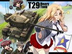  akiyama_yukari alisa_(girls_und_panzer) alternate_costume blonde_hair blue_eyes brown_eyes brown_hair caterpillar_tracks emblem freckles girls_und_panzer ground_vehicle heavy_tank hill jacket kay_(girls_und_panzer) long_hair military military_uniform military_vehicle motor_vehicle multiple_girls naomi_(girls_und_panzer) open_mouth saunders_(emblem) saunders_military_uniform saunders_school_uniform school_uniform shinmai_(kyata) short_hair sleeves_rolled_up t29_heavy_tank tank thighhighs twintails uniform very_short_hair world_of_tanks 