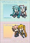  akita_neru aqua_hair asymmetrical_hair bare_shoulders blonde_hair blue_hair bow bread cellphone chibi chibi_miku crossover detached_sleeves drill_hair eating food hair_ribbon hatsune_miku headphones kasane_teto kiyone_suzu long_hair minami_(colorful_palette) multiple_girls necktie phone pink_hair plaid plaid_background ponytail ribbon side_ponytail sitting skirt spring_onion translated twin_drills twintails utau vocaloid |_| 