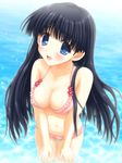  aoi_akua bikini black_hair blue_eyes breasts cleavage kusakabe_yuuki_(to_heart_2) long_hair medium_breasts solo swimsuit to_heart_2 water 