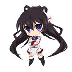  black_hair blue_eyes chibi highres infinite_stratos ka2 long_hair ponytail shinonono_houki solo thighhighs uniform 