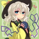  blue_eyes blush broken_heart hat heart heart_of_string komeiji_koishi looking_at_viewer miruki pout silver_hair sketch smile solo tears third_eye touhou 