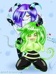  &lt;3 alien big_breasts breasts chubby dullvivid english_text female fucked_silly green_hair hair half-closed_eyes hand_on_face horn horn_grab kneeling long_hair long_nails navel no_nipples one_eye_closed purple_hair sega sonic_(series) text zeena zeti zor 