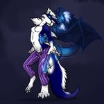  anthro breasts claws clothing dragon duo female ghost glowing glowing_eyes mammal nude open_mouth pajamas paws possession scales skunk spirit taki transformation 