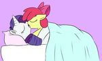  2013 apple_bloom_(mlp) bed bow colored cub duo equine eyes_closed female feral friendship_is_magic hair high-roller2108 horn horse kissing lesbian lying my_little_pony on_back paedophilia pillow pink_background plain_background pony purple_hair rarity_(mlp) red_hair sex unicorn white_fur yellow_fur young 