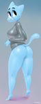  anthro big_butt bottomless breasts butt cat feline female looking_back mammal milf mother nicole_watterson parent smile sunibee sweater the_amazing_world_of_gumball 