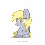  animated blink blonde_hair chubby cute cutie_mark derpy_hooves_(mlp) equine female feral friendship_is_magic frown fur grey_fur hair horse lifeloser long_hair mammal my_little_pony open_mouth pegasus plain_background pony sitting smile solo tongue white_background wings yellow_eyes 