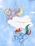  blue_fur butt cloud cutie_mark derp derp_eyes derpy_hooves_(mlp) duo equine eyes_closed falling female feral flying friendship_is_magic fur grey_fur hair hi_res horse jobo37 joey-darkmeat mammal multi-colored_hair my_little_pony outside pegasus pony rainbow_dash_(mlp) rainbow_hair rainbow_tail sky sleeping wings yellow_eyes 