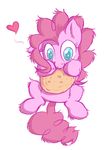  blue_eyes cookie equine female feral food friendship_is_magic fur hair horse long_hair mammal my_little_pony pink_fur pink_hair pinkie_pie_(mlp) plain_background pony ranoutofideas shaggy smile solo white_background 