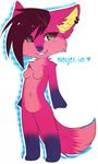  breasts canine chibi female fluffy_tail fox fur hair mammal nayel-ie nude piercing pink_fur pink_hair smile solo whiskers 