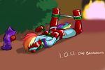  blindfold blue_fur bound christmas christmas_tree cutie_mark ear_piercing equine female feral fireplace friendship_is_magic fur gag gagged gift hair holidays horse krd lying mammal multi-colored_hair my_little_pony on_front on_stomach pegasus piercing pony rainbow_dash_(mlp) rainbow_hair solo spreader_bar tree wings 