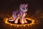  el42 equine female fence feral fire friendship_is_magic horn horse machine mammal mechanical my_little_pony pony red_eyes robot solo sweetie_belle_(mlp) sweetie_bot terminator unicorn xn-dragon young 