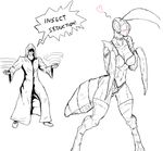  abdomen antennae anthro anthrofied arthropod big_breasts blush bra breasts claws collar compound_eyes digitigrade female human insect legwear lingerie magic_user male mammal mantis methados panties stockings underwear wide_hips 