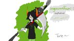  fantroll faux_engine gear homestuck horn ingenuousfaux_(character) itate male plain_background scythe solo tate_randall troll white_background 