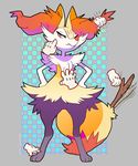  annoyed anthro braixen cac canine digitigrade disembodied_hand female fennec fox grabbing hands_on_hips mammal nintendo pok&#233;mon pok&eacute;mon pokemon_amie poking red_eyes rubbing tetrapoda video_games wide_hips 