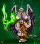  avian biceps big_breasts bracelet breasts female gryphon jewelry lilandra_gryphtiel loincloth looking_at_viewer modem_redpill muscles muscular_female necklace parakeet solo sword thick_thighs topless weapon wide_hips wings 
