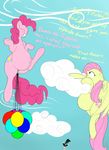  anus balloons blue_eyes cloud cutie_mark duo equine eyes_closed female feral fluttershy_(mlp) friendship_is_magic fur grin hair horse m-p-l mammal my_little_pony navel nostrils open_mouth pegasus pink_fur pink_hair pinkie_pie_(mlp) pony pregnant wings yellow_fur 