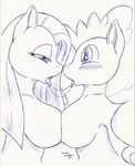  after_kiss anthro anthrofied blush breasts duo equine female friendship_is_magic horse lesbian mammal monochrome my_little_pony pinkamena_(mlp) pinkie_pie_(mlp) pony saliva saliva_string square_crossover suirano tongue tongue_out 